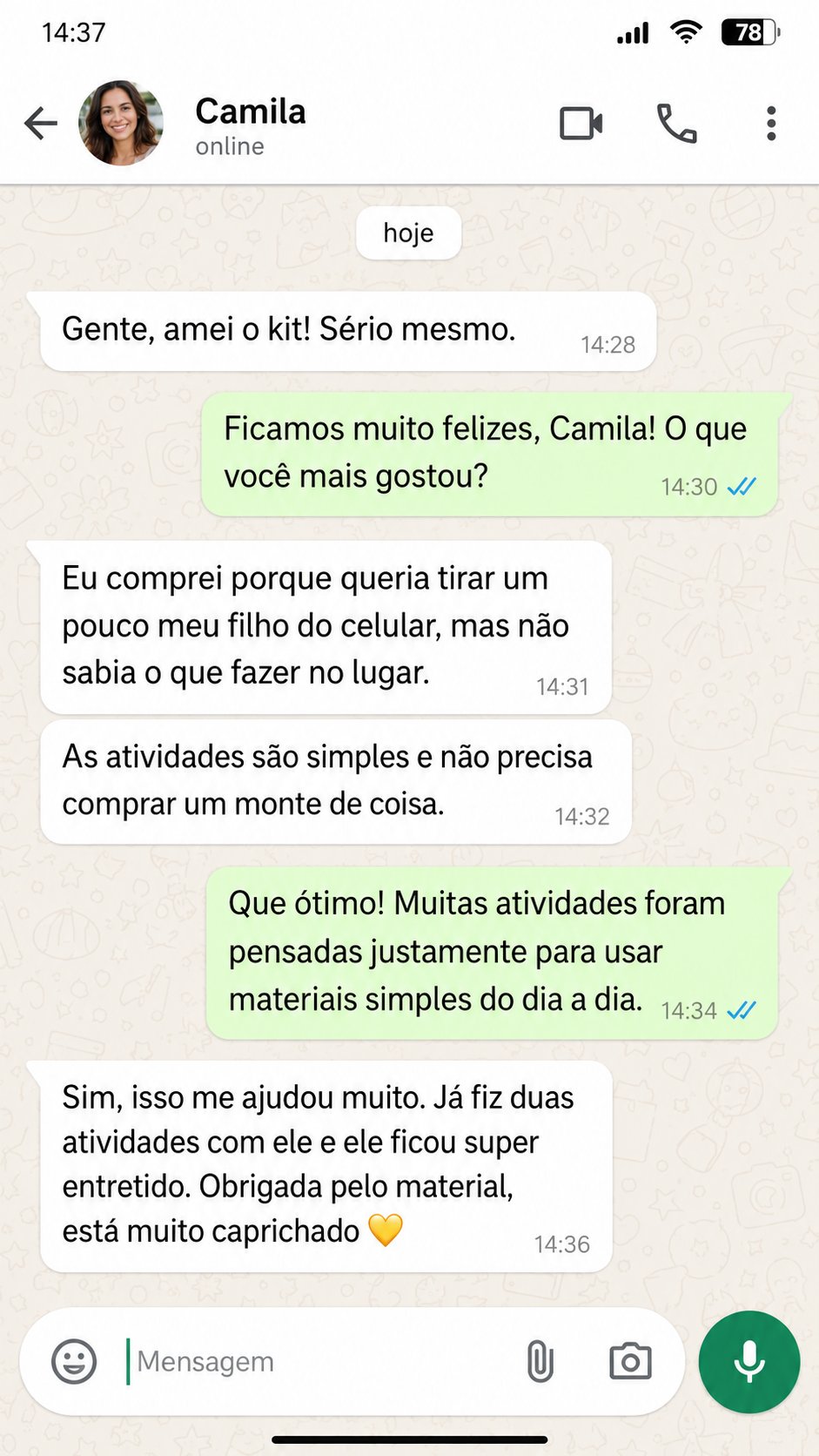 Depoimento da Camila sobre o Kit Primeiros Passos