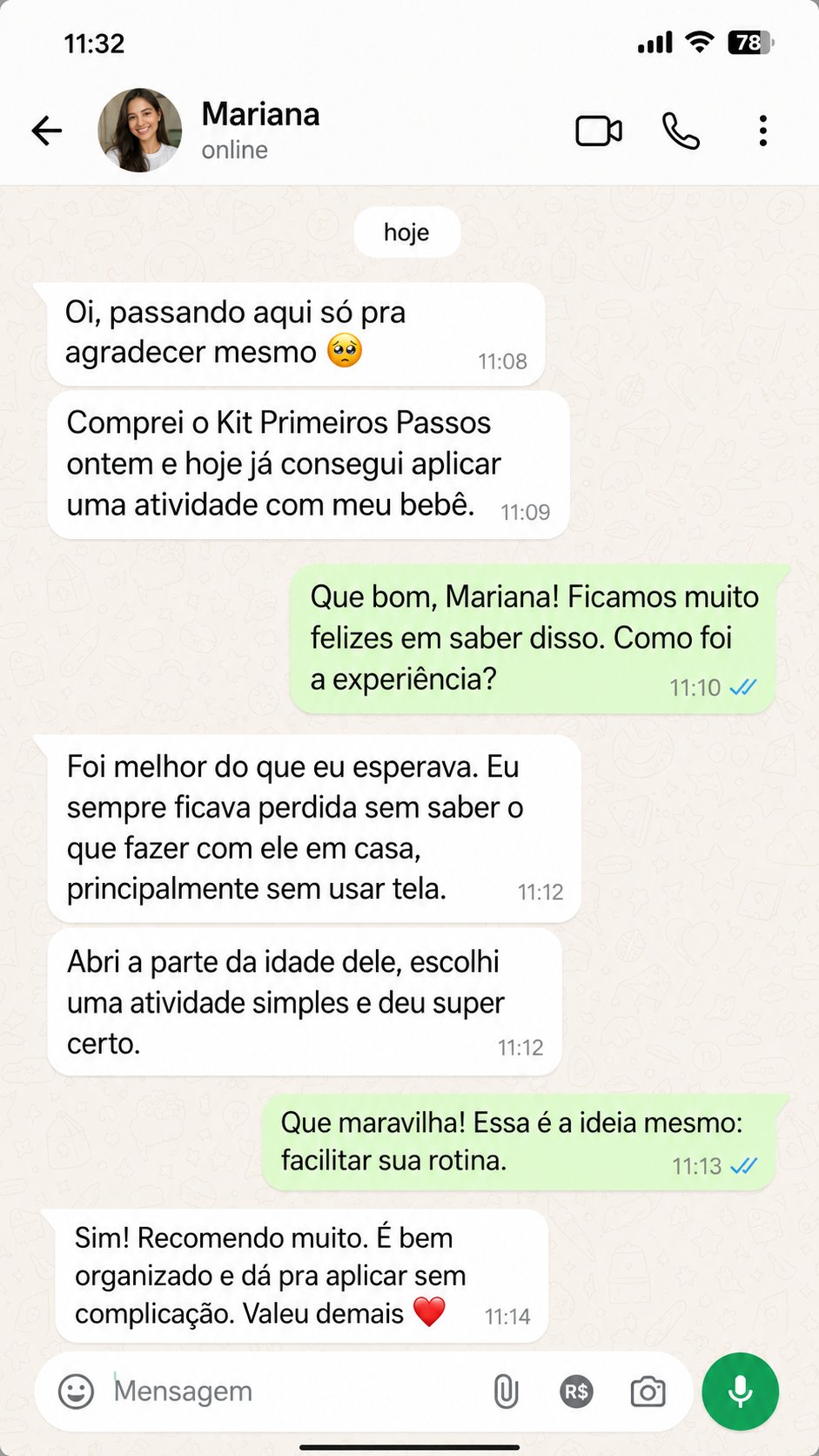 Depoimento da Mariana sobre o Kit Primeiros Passos