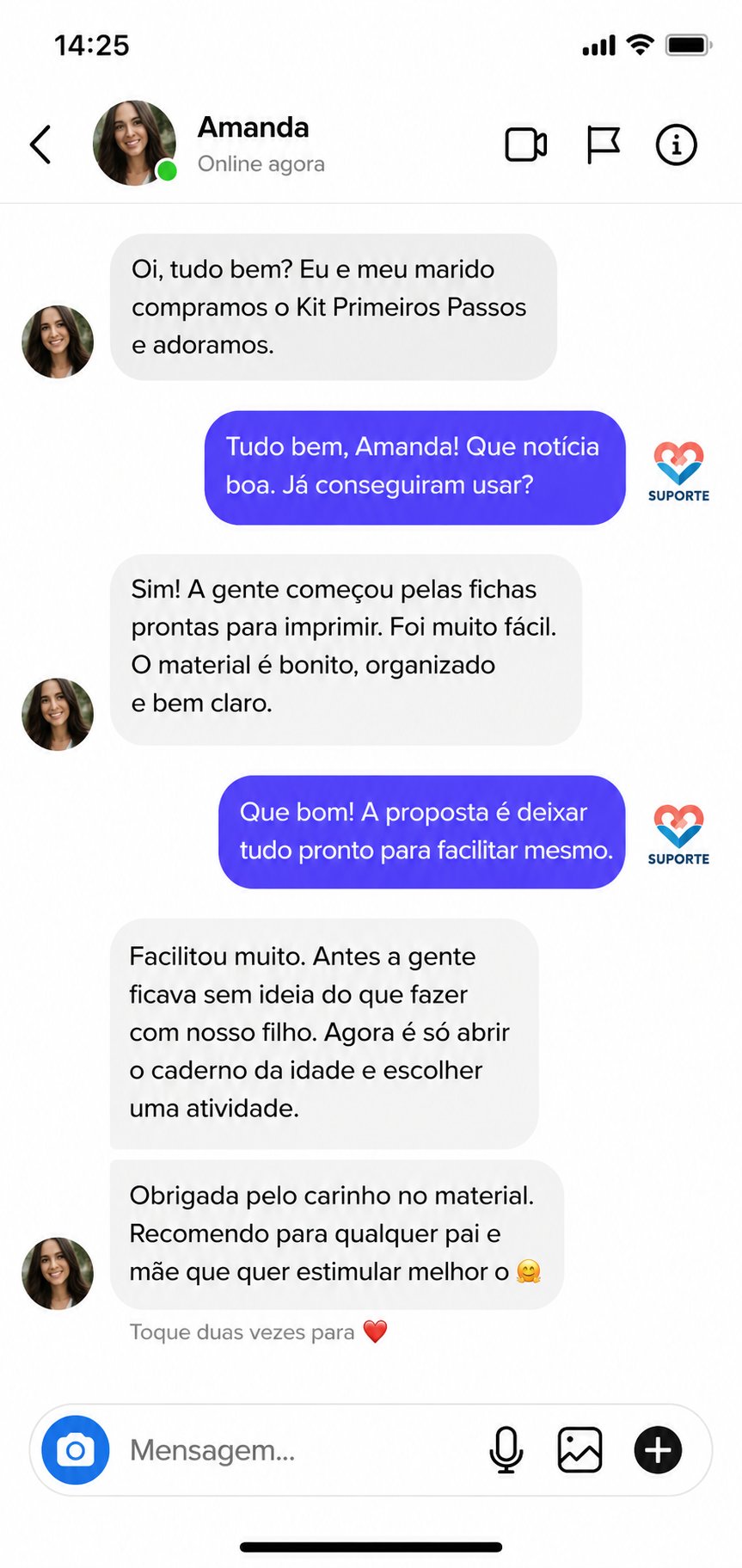 Outro depoimento da Amanda sobre o Kit Primeiros Passos
